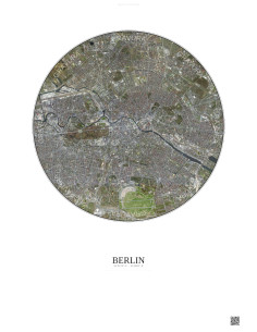 Affiche Berlin – Poster vue satellite 6km Couleur | Gravura – Fond clair
