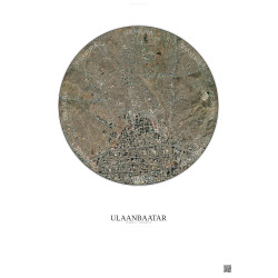 Affiche Ulaanbaatar – Poster vue satellite 2.5km Couleur | Gravura – Fond clair