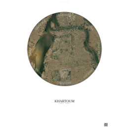 Affiche Khartoum – Poster vue satellite 10km Couleur | Gravura – Fond clair