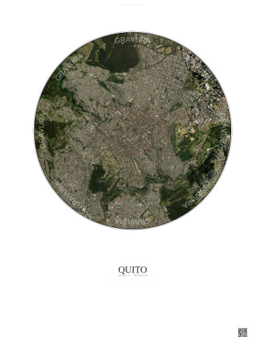 Affiche Quito – Poster vue satellite 2.5km Couleur | Gravura – Fond clair