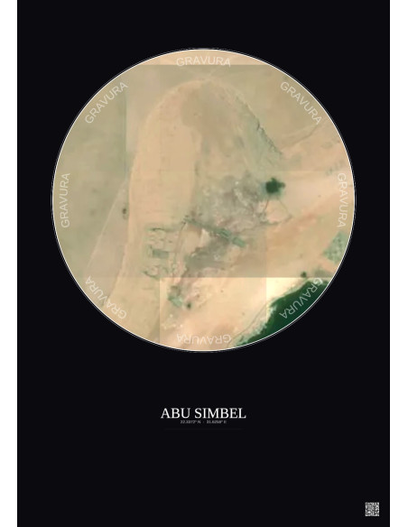 Abu Simbel Satellite View Poster 0.1km Color | Gravura – Dark background