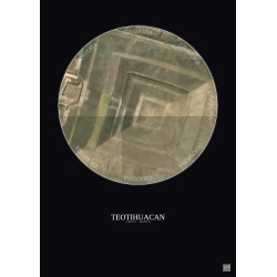Affiche Teotihuacan – Poster vue satellite 0.1km Couleur | Gravura – Fond foncé
