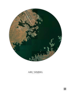 Affiche Abu Simbel – Poster vue satellite 5km Couleur | Gravura – Fond clair