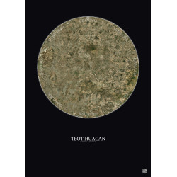 Affiche Teotihuacan – Poster vue satellite 20km Couleur | Gravura – Fond foncé