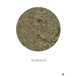 Affiche Teotihuacan – Poster vue satellite 20km Couleur | Gravura – Fond clair
