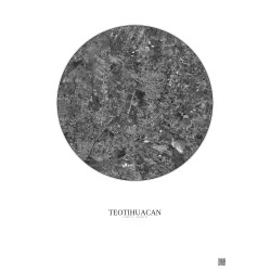 Affiche Teotihuacan – Poster vue satellite 5km N&B | Gravura – Fond clair