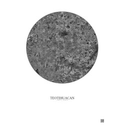 Affiche Teotihuacan – Poster vue satellite 20km N&B | Gravura – Fond clair