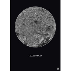Affiche Teotihuacan – Poster vue satellite 30km N&B | Gravura – Fond foncé