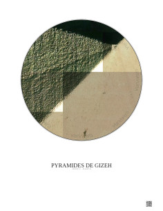 Pyramides De Gizeh Satellite View Poster 0.1km Color | Gravura – Light background