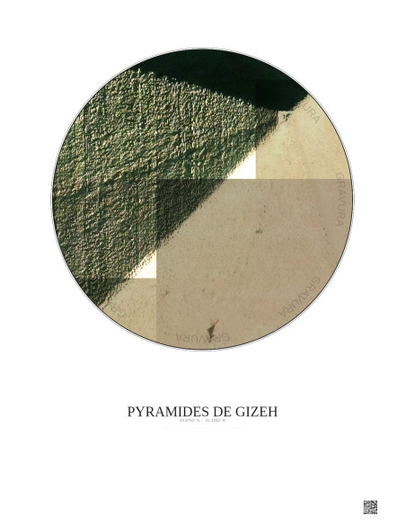 Affiche Pyramides De Gizeh – Poster vue satellite 0.1km Couleur | Gravura – Fond clair