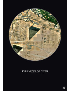 Pyramides De Gizeh Satellite View Poster 0.5km Color | Gravura – Dark background