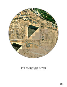 Pyramides De Gizeh Satellite View Poster 0.5km Color | Gravura – Light background