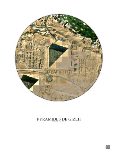 Pyramides De Gizeh Satellite View Poster 0.5km Color | Gravura – Light background