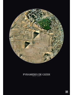 Pyramides De Gizeh Satellite View Poster 1km Color | Gravura – Dark background