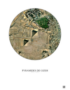 Pyramides De Gizeh Satellite View Poster 1km Color | Gravura – Light background