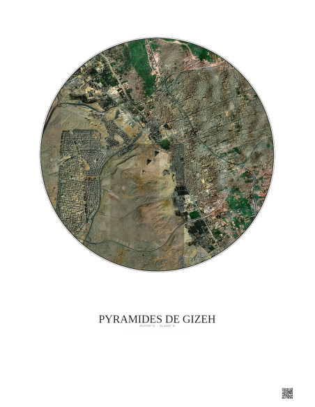 Pyramides De Gizeh Satellite View Poster 5km Color | Gravura – Light background