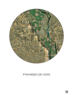 Pyramides De Gizeh Satellite View Poster 20km Color | Gravura – Light background