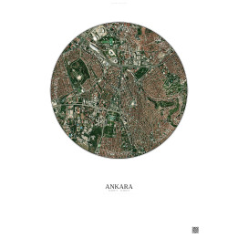 Affiche Ankara – Poster vue satellite 2.5km Couleur | Gravura – Fond clair