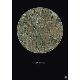 Affiche Ankara – Poster vue satellite 6km Couleur | Gravura – Fond foncé