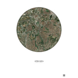 Affiche Ankara – Poster vue satellite 6km Couleur | Gravura – Fond clair
