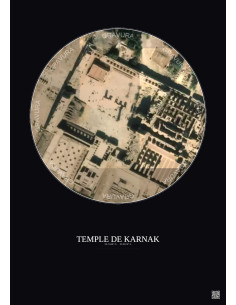 Temple De Karnak Satellite View Poster 0.1km Color | Gravura – Dark background