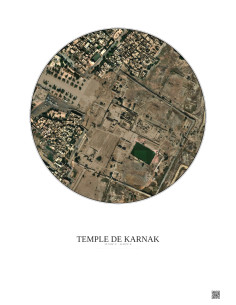 Temple De Karnak Satellite View Poster 0.5km Color | Gravura – Light background