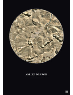 Vallee Des Rois Satellite View Poster 0.5km Color | Gravura – Dark background