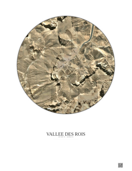 Vallee Des Rois Satellite View Poster 0.5km Color | Gravura – Light background