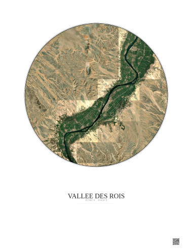 Vallee Des Rois Satellite View Poster 30km Color | Gravura – Light background