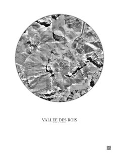 Vallee Des Rois Satellite View Poster 0.5km B&W | Gravura – Light background