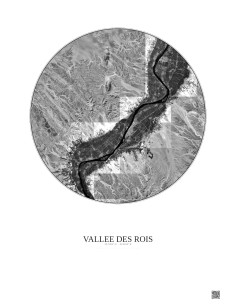 Affiche Vallee Des Rois – Poster vue satellite 30km N&B | Gravura – Fond clair