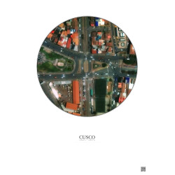 Affiche Cusco – Poster vue satellite 0.1km Couleur | Gravura – Fond clair