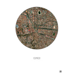 Affiche Cusco – Poster vue satellite 1km Couleur | Gravura – Fond clair