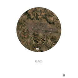 Affiche Cusco – Poster vue satellite 5km Couleur | Gravura – Fond clair