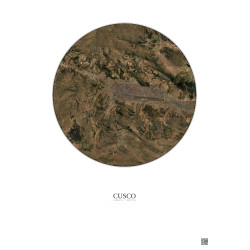 Affiche Cusco – Poster vue satellite 10km Couleur | Gravura – Fond clair