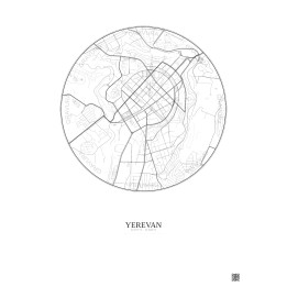 Affiche Yerevan – Poster carte de ville 2.5km | Gravura – Fond clair