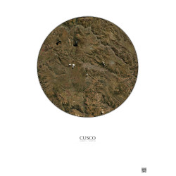 Affiche Cusco – Poster vue satellite 30km Couleur | Gravura – Fond clair