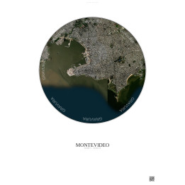 Affiche Montevideo – Poster vue satellite 6km Couleur | Gravura – Fond clair