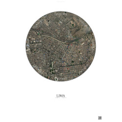 Affiche Lima – Poster vue satellite 2.5km Couleur | Gravura – Fond clair