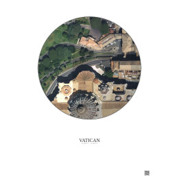 Vatican Satellite View Poster 0.1km Color | Gravura – Light background