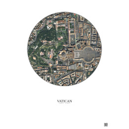 Vatican Satellite View Poster 0.5km Color | Gravura – Light background