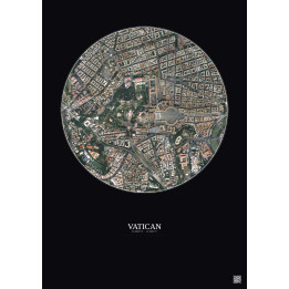 Vatican Satellite View Poster 1km Color | Gravura – Dark background