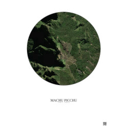 Affiche Machu Picchu – Poster vue satellite 0.5km Couleur | Gravura – Fond clair