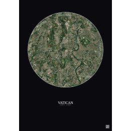 Vatican Satellite View Poster 5km Color | Gravura – Dark background