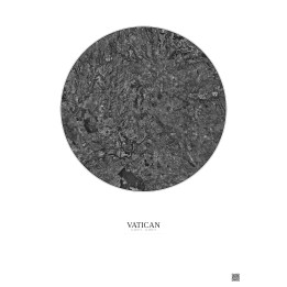 Affiche Vatican – Poster vue satellite 20km N&B | Gravura – Fond clair