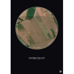 Affiche Sacred Valley – Poster vue satellite 0.1km Couleur | Gravura – Fond foncé