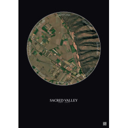 Affiche Sacred Valley – Poster vue satellite 0.5km Couleur | Gravura – Fond foncé