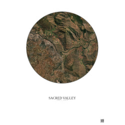 Affiche Sacred Valley – Poster vue satellite 5km Couleur | Gravura – Fond clair