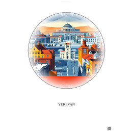 Affiche Yerevan – Poster illustration vintage – Yerevan | Gravura – Fond clair