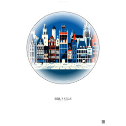 Affiche Brussels – Poster illustration vintage – Brussels | Gravura – Fond clair